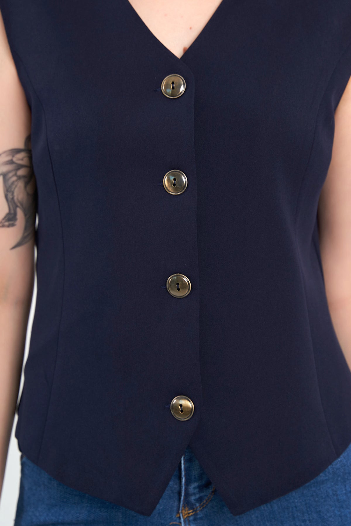 Lacivert Günlük Klasik Yelek, regular kalıp, astarlı, takım yeleği