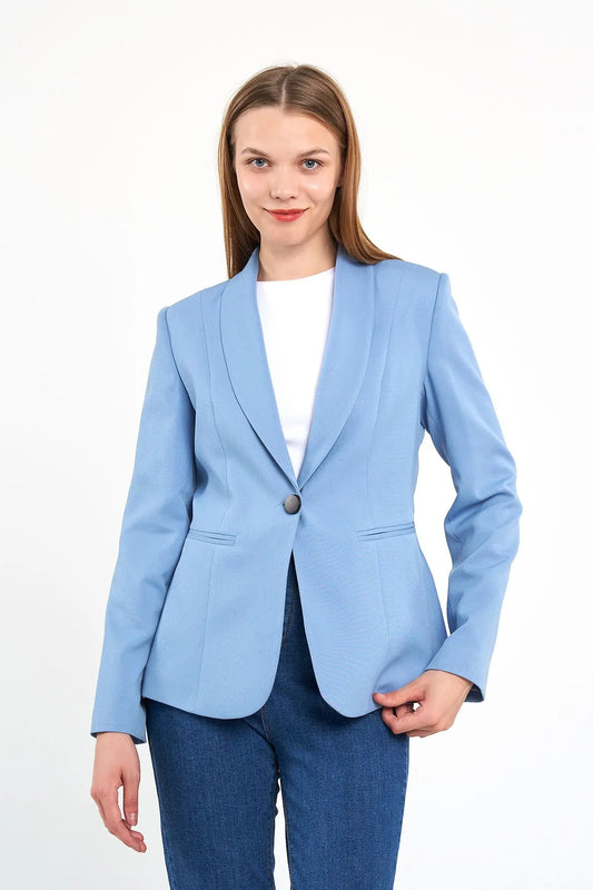 Blue Black Mavi Şal Yaka Spor Ceket